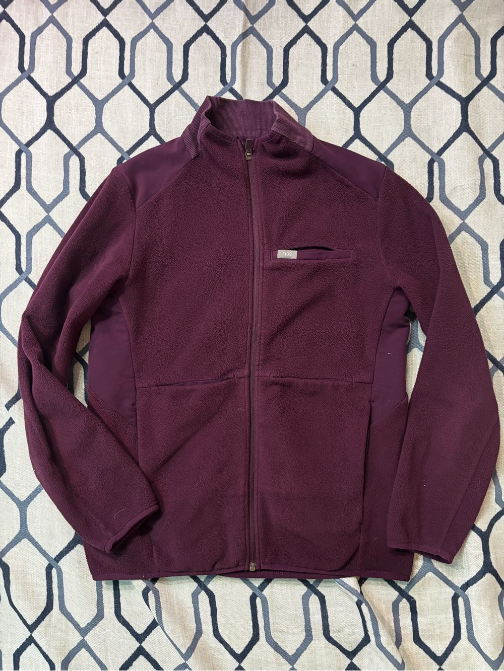 FIGS Women's On-Shift Fleece Jacket deep purple size medium